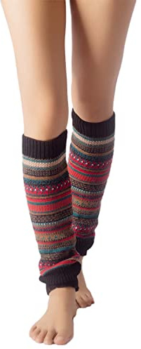 iB-iP Mujer Calentadores Piernas Ballet Aeróbicos Elásticos, Talla: Talla única, Negro