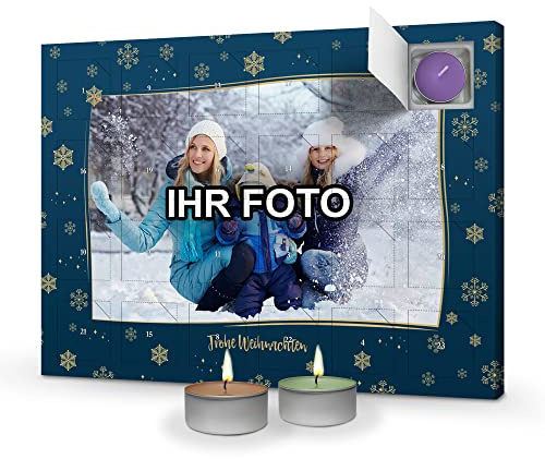 printplanet - Duftkerzen-Adventskalender 2026 mit eigenem Foto Bedruckt - Rahmen 2