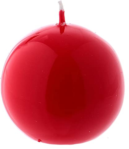 Holyart Bougie Sphère Brillante Ceralacca diam. 6 cm Rouge
