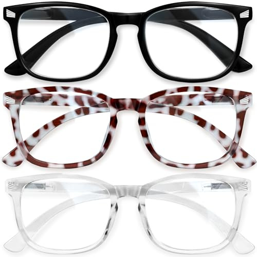 CCVOO Blue Light Blocking Reading Glasses, Anti Headache/Glare/Eye Strain Readers Computer Eyeglasses Women/Men