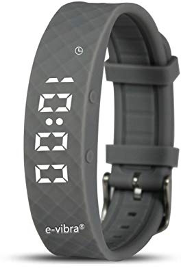 e-vibra Reloj de entrenamiento para ir al baño – Pulsera vibratoria silenciosa recargable – Reloj recordatorio médico – con temporizador y 15 alarmas diarias (gris)