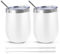 QUTHZZHY Vasos de Vino de Acero Inoxidable, 2pcs Taza Termica 350mL, con Tapa y Cepillo para Pajita, Mantiene 6 Horas Caliente/10 h Frío, Doble Pared, para uso Familiar al Aire Libre de Picnic