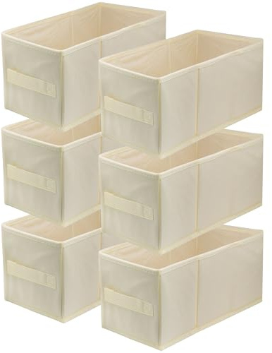 lavita Storage Box | Faltbare Aufbewahrung Boxen 15 x 31 x 15 cm | Schubladen-Organizer Box | Ordnungssysteme fr Kleidung | Kleideraufbewahrung & Organisation | 6 Stück Creme