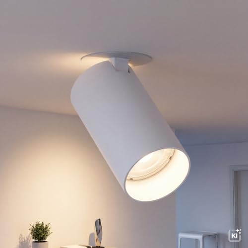 Licht-Erlebnisse Spot Strahler Decke Ø 5,5 cm klein 1-flammig GU10 Weiß Modern verstellbar schwenkbar Unterputz Einbau Deckenleuchte Küche Wohnzimmer