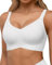 HORISUN Reggiseni Senza Cuciture Reggiseno Push up Wireless a Copertura Totale per Donne Comode Bralette di Supporto con Scollo a V (Bianco L)