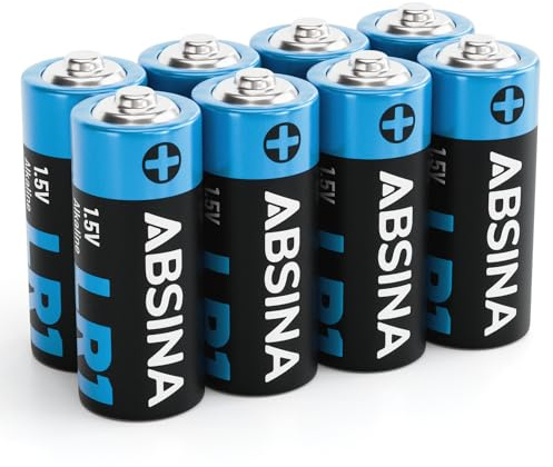 ABSINA Pilas LR1 N Lady para abridores de Puertas Garaje, calculadoras | Paquete de 8 - y mucho más - Pila 1,5V Alcalina a prueba fugas y larga duración - Pilas 1.5V, batteries