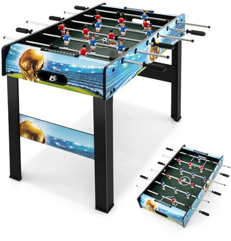 GOPLUS Table de Baby-Foot Enfants, Jeu de Football de Table sur Table/à Pied avec Pieds Amovibles, 2 Balles et 2 Marqueurs pour Adolescents et Adultes :94 x 81 x 68 cm