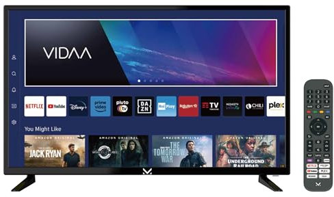 Majestic SM32 V1 - Televisore SMART LED HD READY 32, Sistema operativo VIDAA, Wi-Fi integrato, DVB-T/T2 e DVB-S/S2, Doppio sistema di alimentazione: AC 100/240V - DC 12V, Telecomando, USB