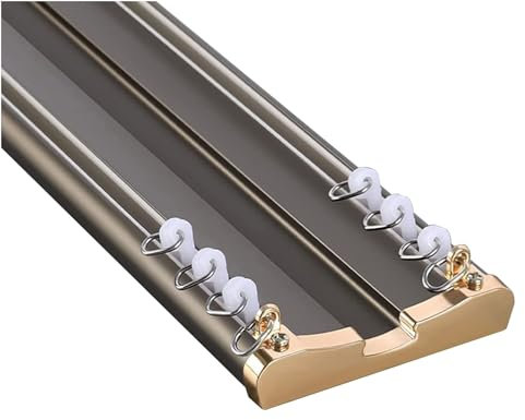 Heavy Duty Curtain Conjoined Double Track, Aluminium Ceiling Mount Curtain Rails 1m-5m for Living Room Bathroom Bedroom Room Divider Ceiling Track Set(Size:1M,Color:Dark Gray)