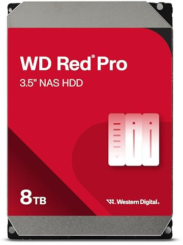 WD Red Pro 8TB NAS Hard Disk Interno 3,5 - 7200 RPM, SATA 6 Gb/s, CMR, Cache da 256MB