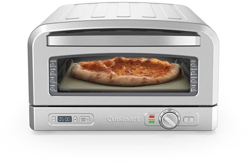 Cuisinart Forno per Pizza | Per uso interno, Gusto a legna in 5 minuti, Kit Pizza Incluso: Buccia per Pizza, Taglierina, Pietra e Piatto Profondo, Tempo e Temperatura Regolabili Fino a 400°C Spina EU