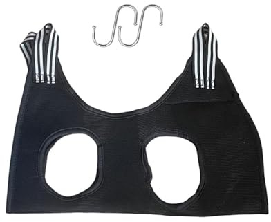 YATEICBC 1 Stück Hängematte für Haustiere, Katzenpflege-Tasche, Hundepflege-Hängematten-Set mit S-Haken für die Hunde- und Katzenpflege (Schwarz, S)