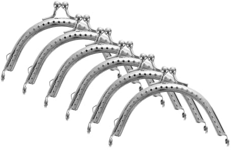 QUARKZMAN 6pcs Marco de Bolso de Metal, 8.5cm/3.3 Arco Vintage con Cierre de Beso para Hacer Bolsos, Bolso de Mano, Monedero, Bolso de Embrague, Repuestos de Hardware de Marco (Plata)