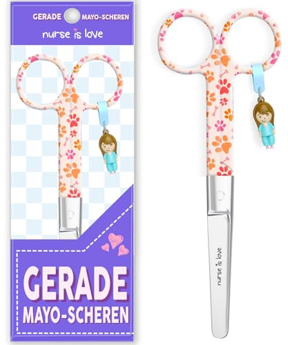 Nurse is Love Tijeras Enfermería Mayo - Tijeras Enfermera Punta Roma | Ideal para Porta tijeras, Punta Redonda Profesional, Primeros Auxilios