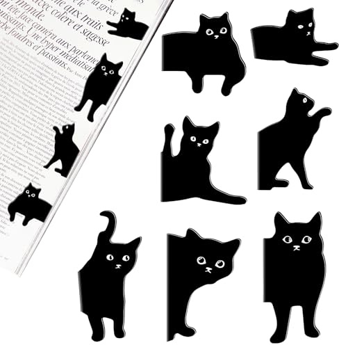 Magnetische Lesezeichen,Magnetlesezeichen Kinder,Cute Süß Katzen Lesezeichen,Schwarze Katze Lesezeichen,Lesezeichen Kinder,Ein Ausgezeichnetes Magnetische Buchseiten Marker für Lehrer, Buchliebhaber