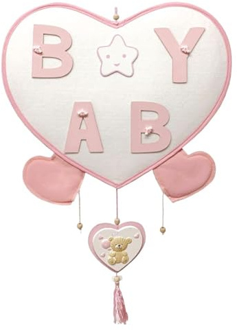 Generico Fiocco Nascita Nuvola Baby Rosa 40x60 cm da Appendere