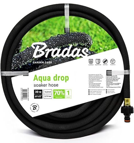 PULLMER Pearlschlauch 15m 1/2 Zoll, Tropfschlauch für Tropfbewässerung, Bewässerungsschlauch