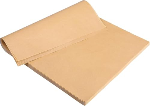 Lot de 100 feuilles de papier sulfurisé pour cuisson de 20 x 30 cm, anti-adhésif, résistant à la graisse, passe au four, papier sulfurisé, non blanchi, 100 % pâte de bois