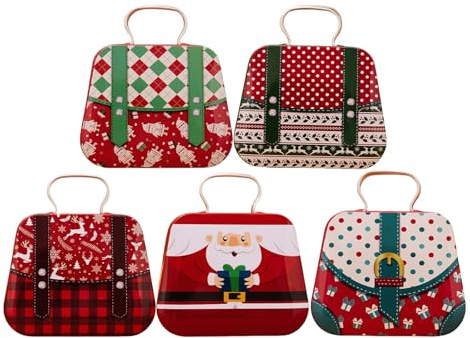 ZWTPGKRD Scatola regalo in metallo per festival con maniglia per il trasporto elegante scatola regalo in latta per festival grande contenitore portatile per regali di Natale