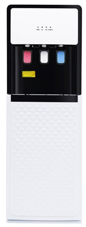 Fontaine à Eau Chargement Inférieur 3 Sorties, Distributeur d'eau Chaude (500W) et Froide (75W), avec Protection de Sécurité, pour Maison, Bureau et Salle de Sport, Blanc