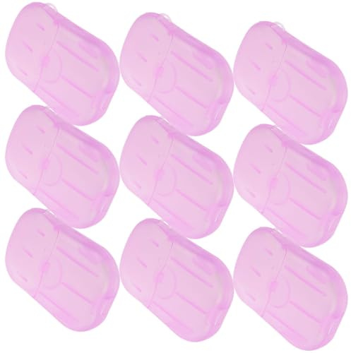 AMUSLESUR 15 Cajas de Hojas de Jabón para Lavarse Las Manos, Jabón de Viaje Portátil en Láminas, 20 Piezas por Caja, Color Morado, Adecuado para Camping y Actividades al Aire Libre