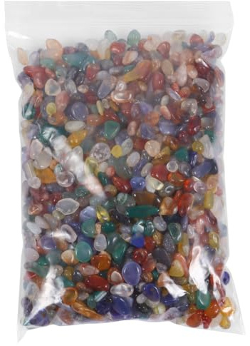 CVUTOVO Pierre D'agate Roulée Naturelle pour Aquarium 300g Effet Lisse et Haute Dureté, Gravier Décoratif Multiforme pour Décoration et Cachette Poissons