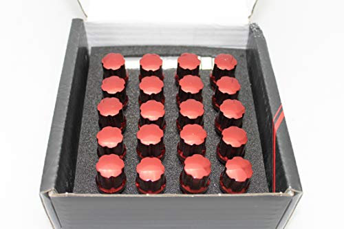 Japan Racing - Set di bulloni per ruote, M12 x 1,25, 20 pezzi, colore rosso