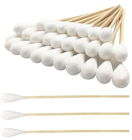 6 Inch Long Cotton Swabs (Large Size) 100pcs for Pets, Gun Cleaning or Makeup