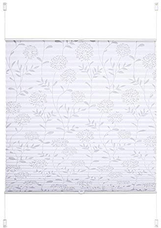 WR-Design Verspanntes Klemmfix-Plissee Ausbrenner in Weiss - Breite 40 bis 120 cm - Länge 130 cm oder 210 cm - der attraktive Sichtschutz (070 x 130 cm)