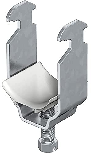 OBO Bettermann 1160168 Klemmschelle auf einfachem Profil, Kunststoff-Klemme, feuerverzinkt, 12 mm-16 mm, Box mit 100 Stück