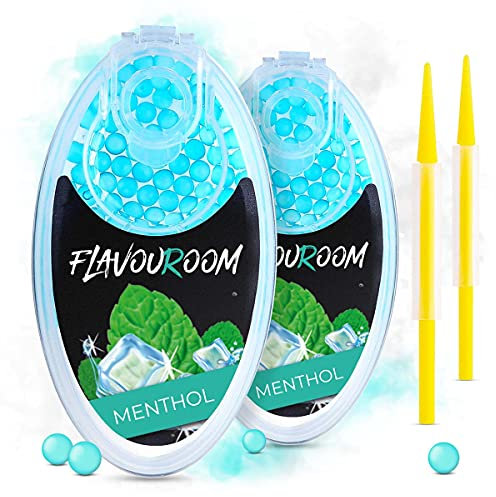Flavouroom Premium Menthol Kapseln 200er Set | DIY Menthol Filter für unvergesslichen Flavour Geschmack | inkl. Box zur Aufbewahrung der aromatischen Click Hülsen Kugeln