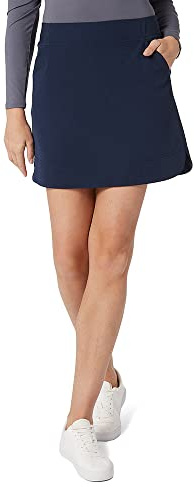 32 Degrees Cool Women's Stretch Woven Skort | Slip-On | Elastic Waistband | Office | Tennis | Golf, Hero Navy, Medium