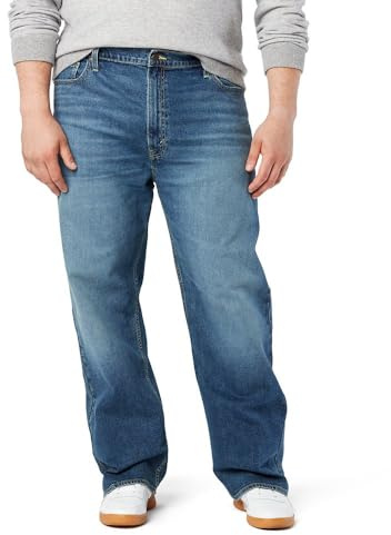 Levi Strauss Signature Gold Men's Big & Tall Loose Fit Jeans, Rolling Dune, 44W x 32L