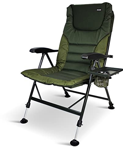 Abode Airlite Alloy Padded Easy-Arm Carp Fishing Camping Recliner Chair & Cup Tray