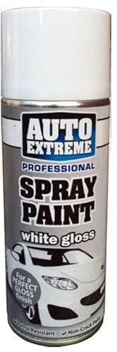 2x 400ml White Gloss Spray Paint, Automotive Paint Sprayer, Multipurpose Exterior Black Spray Paint Matt, Interior Metal Spray Paint, for Cars, Bikes,Vans, Metal, Wood