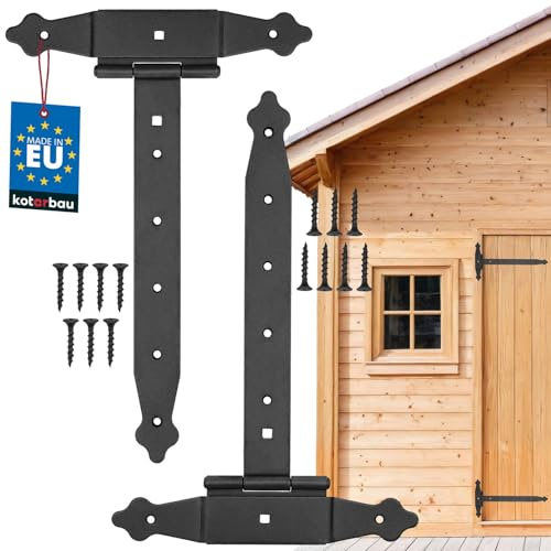 KOTARBAU 2 stycken 300 mm korshållare för gångjärn, byggplatta, dörrbeslag, trämontering, T-gångjärn, pulverlackerad