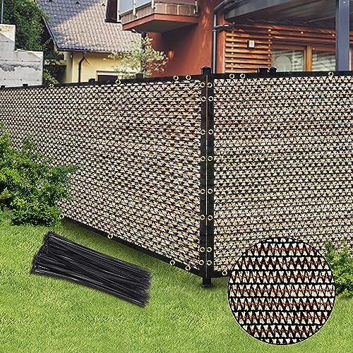 Brown 4FT X 50FT Outdoor Privacy Screen Fence & Mesh Shade Net Cover for Garden and Backyard - Enhances Fencing & Chain Link, Perfect for Patio Wall, Slats, Freestanding
