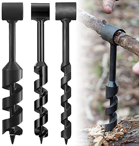 SKYDIN Broca Taladro Manual de Acero al Carbono, Taladro Manual portátil, Broca de Supervivencia, Herramienta de perforación de Madera de Supervivencia autorroscante Juegos de Brocas (Color : C)