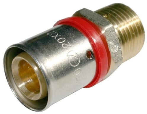 Suinga Entroque Macho ½” para Tubo Multicapa 16 mm para Fontanería y Calefacción | Pack 5 unidades Racor de Prensado para Tubo Multicapa | Conector de Laton | Alta Resistencia y Estanquidad