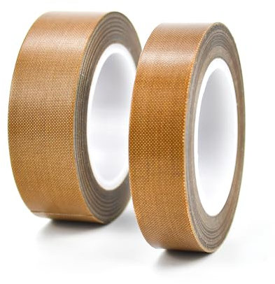 WANTOUTH 2 Rotoli Nastro in Teflon 15mmx10m/20mmx10m Nastro Adesivo in Teflon Nastro Sigillante Teflon Nastro Adesivo Ad Alta Temperatura per Sigillatrici a Impulsi Sottovuoto e Imballaggi Alimentari