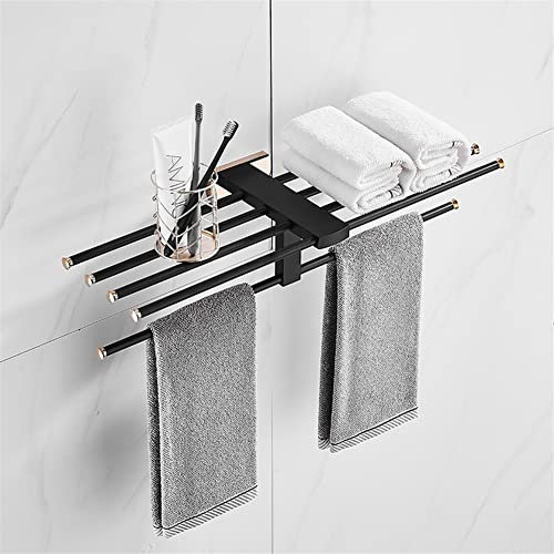 Generisch Handtuchhalter Schwarz Gold Kreativer Handtuchhalter aus Kupfer, Handtuchhalter, Toilettenpapierhalter, Handtuchhaken für Bademäntel, Badezimmer-Hardware-Set Badezimmer-Hardware/Ba