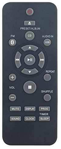 VINABTY Télécommande remplacée Convient pour Philips Système Micro-Musical | TM2180 BTM2310 BTM1180 BTM2130 BTM2310/12 BTM2310/55 BTM2310/93 BTM2310/96 DCM2068/93 DCM206 8/93 DCM2068 DCM2260/93
