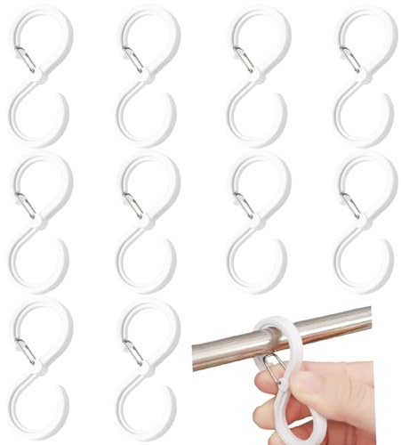 QEDBOJE 10 pezzi, anti-goccia, ganci a S, ganci da appendere, ganci per appendiabiti, ganci a forma di S, per cucina, bagno, camera da letto, ufficio, giardino