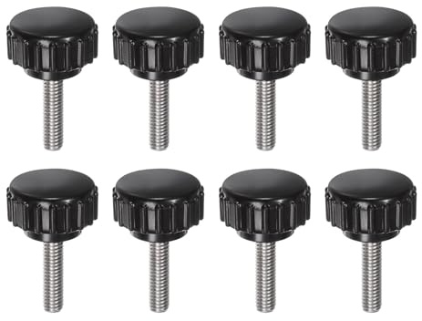 QUARKZMAN 8 Stück Rändelschraube mit Gewinde M4 x 16mm x 18mm Rundkopfschraube Edelstahl 304 Rundgriffbolzen Klemmknöpfe 18mm Handknöpfe Daumenschrauben Spannschraube für Industrie Maschine