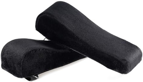 Armlehnen Pads für Ellbogen Komfort - Armlehnenpolster für Gaming Stuhl und Bürostühle, Ergonomische Armlehnen Polster aus Memory-Schaum, Anti-Rutsch Armlehnenschoner (Schwarz, 2 Stück)