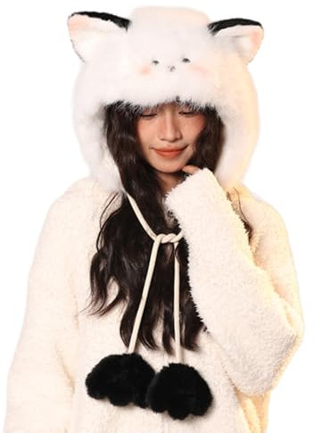 XAGMODSHN Plüschtier Ohrhut Für Den Winter Warmer Pullover Rollenspiel Party Kostüm Unisex Trapper Für Kaltes Wetter