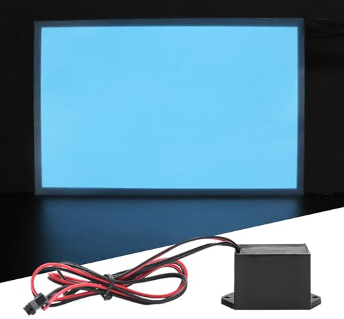 Flexible Led Panel Electroluminescent El Light - led Sheet 3Modes Stay on/Slow Flash/Fast Strobe, 14.8 * 10.5cm (IcyBlue)