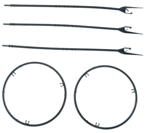 ROMISBABA Support pour Plantes Grimpantes Pot Intérieur, Treillis Jardin 3 Tiges 2 Cercles 20 Cm, Structure Plastique Robuste pour Croissance Plantes Vertes, Potager et Décoration