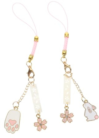 TEHAUX Phone Decor Pendant Kawaii Rope Pendant Mobile Phone Hanging Decor Stylish Alloy Keychain Charm Lightweight Delicate Creative Design 14Cm Length Assorted Colors Bag Decoration