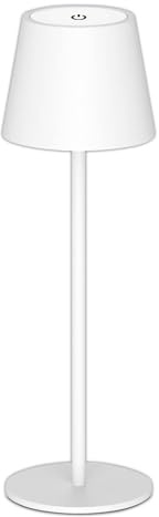 ANTELA Lampada da Tavolo Senza Fili Ricaricabile, Dimmer Touch, 3000-5000 K Portabile con USB-C, Lampada da Comodino, Regolabile in Altezza, per Interni/Esterni, Bianco